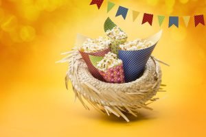 decoração de festa junina pipoca