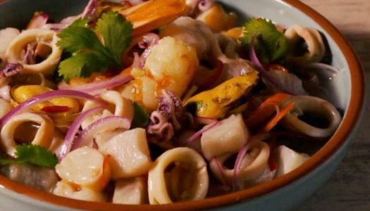 [Receita] Ceviche de peixe e frutos do mar