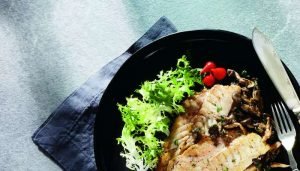 filé de pescado com shimeji - texto
