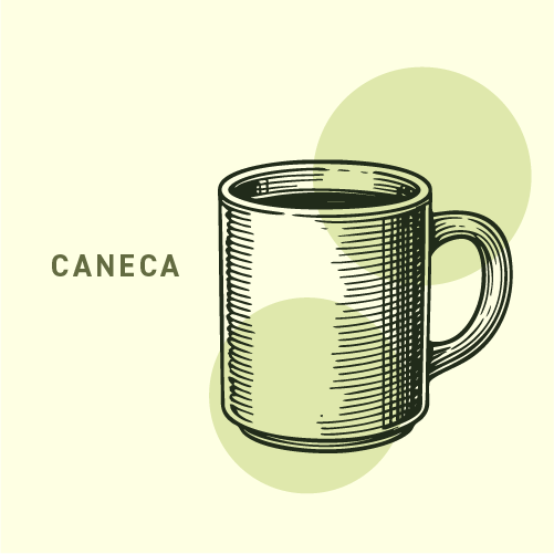 Caneca de desenho ilustrativo