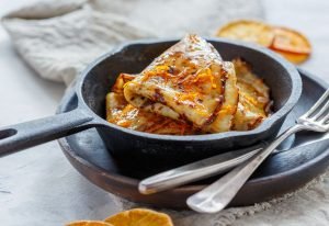 caçarola com crepe suzette para o dia dos pais
