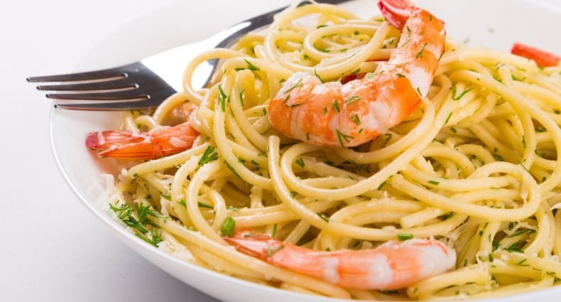 receita de massa de camarão e wasabi