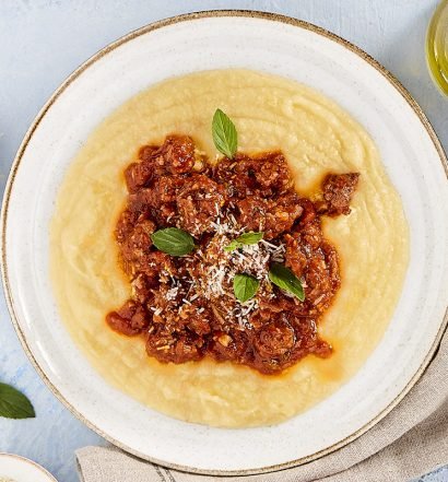 POLENTA MOLE COM RAGU SUÍNO RECEITA