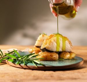 Peixe solemnemente preparado com azeite