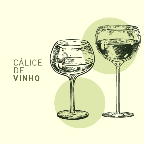 Cálice de vinho com duas taças