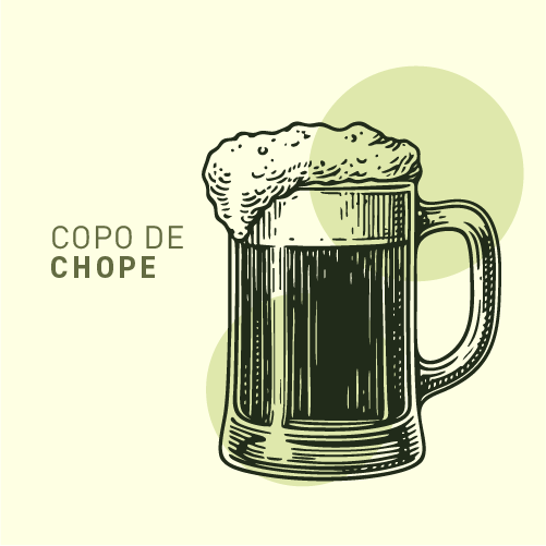 Copo de chope com espuma