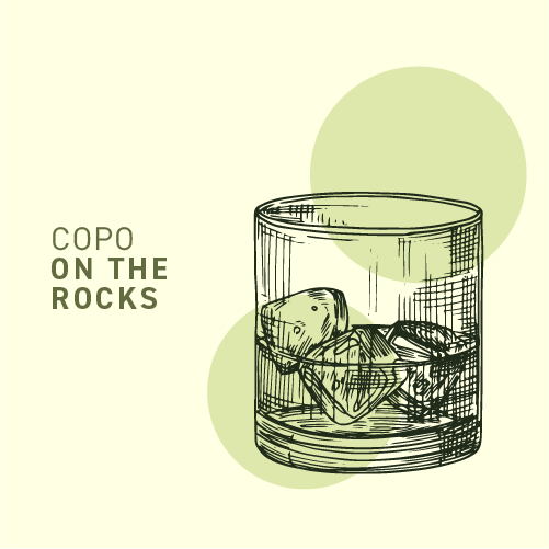 Copo on the rocks com gelo