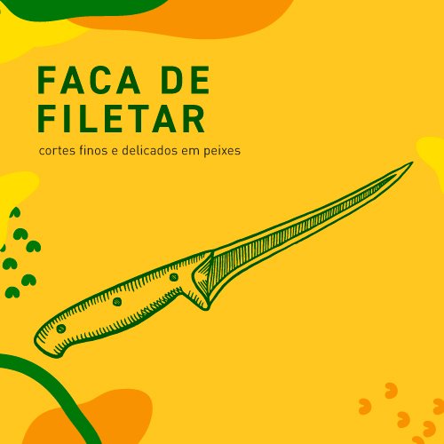 Faca de filetar com lâmina longa e flexível, ideal para cortes precisos e delicados em peixes.