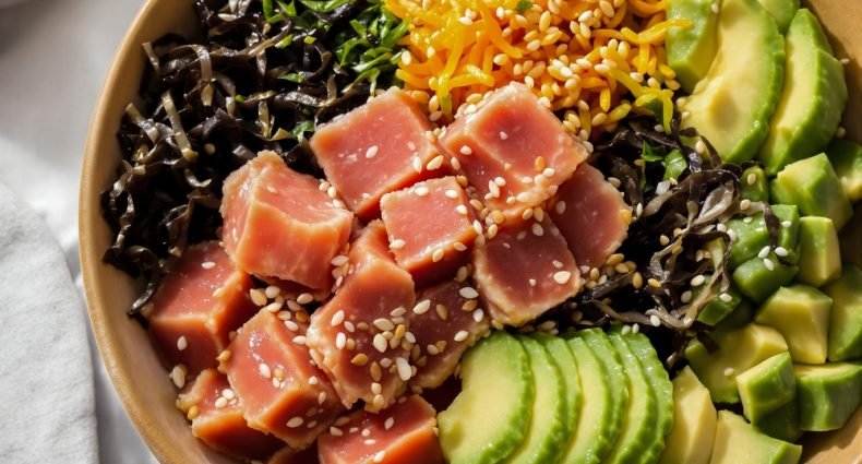 Poke de atum com abacate